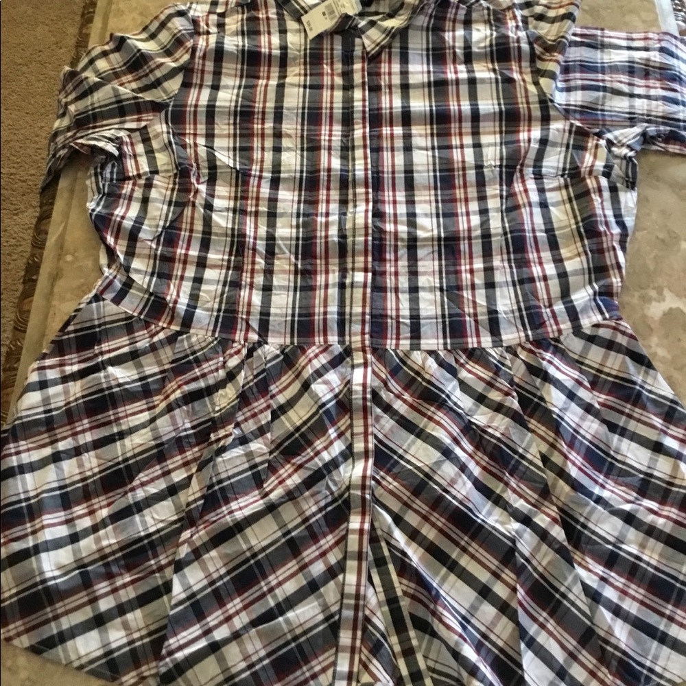 Ashley Stewart plaid long sleeves button down 👚